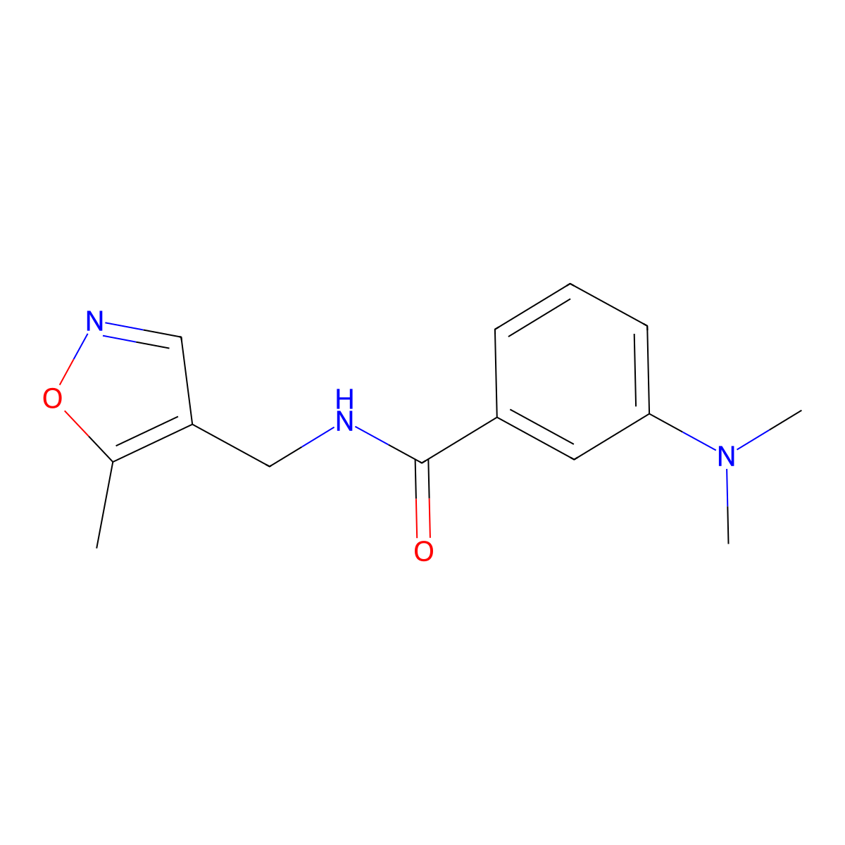 3-(dimethylamino)-N-((5-methylisoxazol-4-yl)methyl)benzamide molecular structure, CAS 2034404-21-0