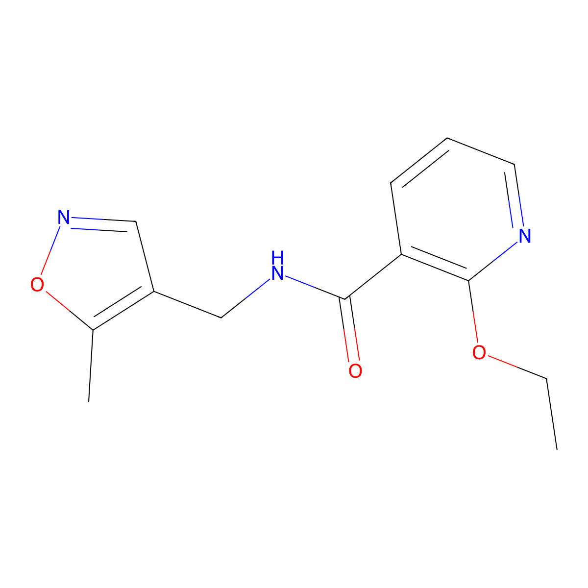 2-ethoxy-N-((5-methylisoxazol-4-yl)methyl)nicotinamide molecular structure, CAS 2034404-33-4