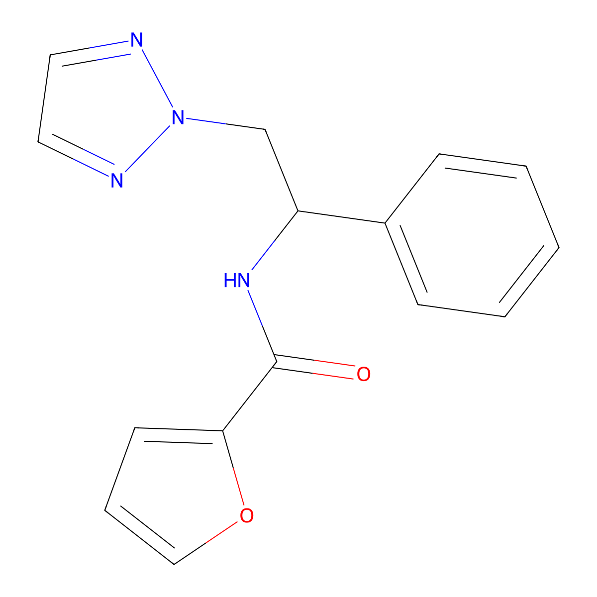 N-(1-phenyl-2-(2H-1,2,3-triazol-2-yl)ethyl)furan-2-carboxamide molecular structure, CAS 2034404-37-8