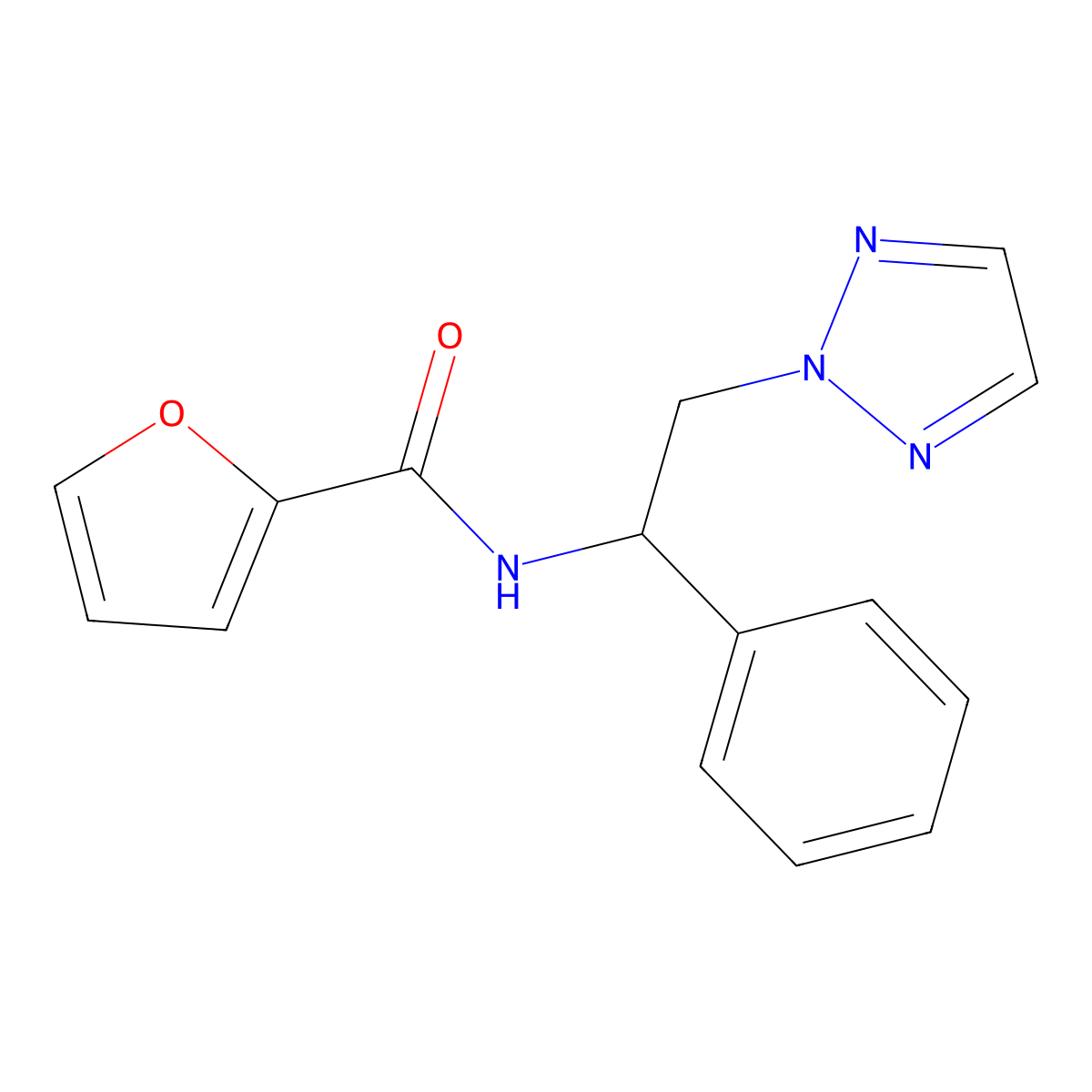 N-(1-phenyl-2-(2H-1,2,3-triazol-2-yl)ethyl)furan-2-carboxamide molecular structure, CAS 2034404-37-8