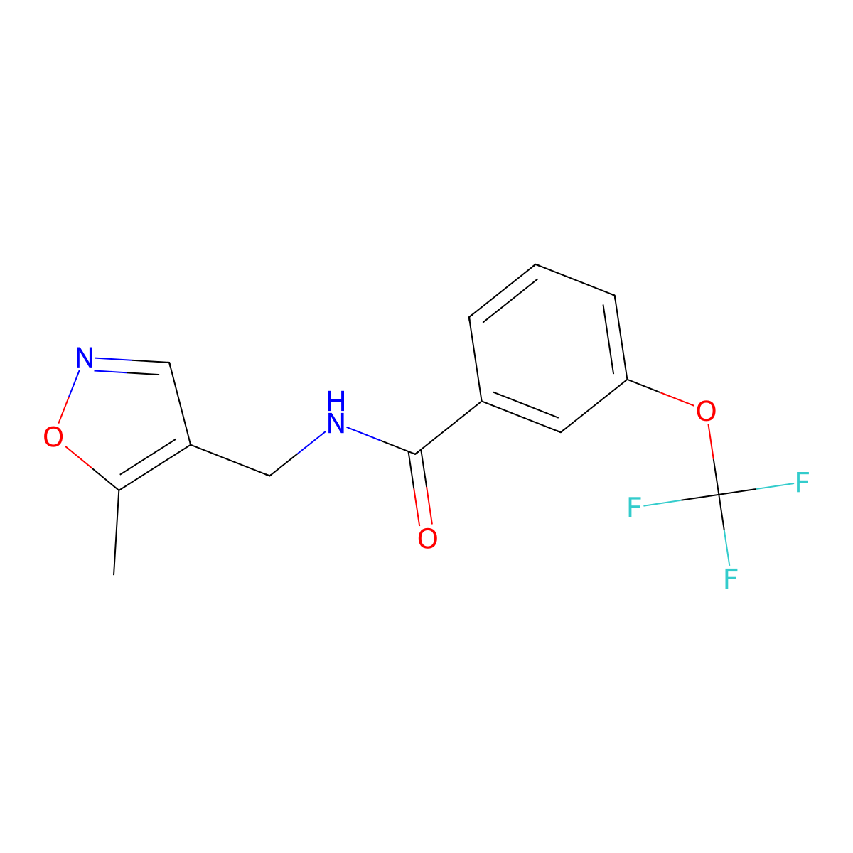 N-((5-methylisoxazol-4-yl)methyl)-3-(trifluoromethoxy)benzamide molecular structure, CAS 2034404-38-9
