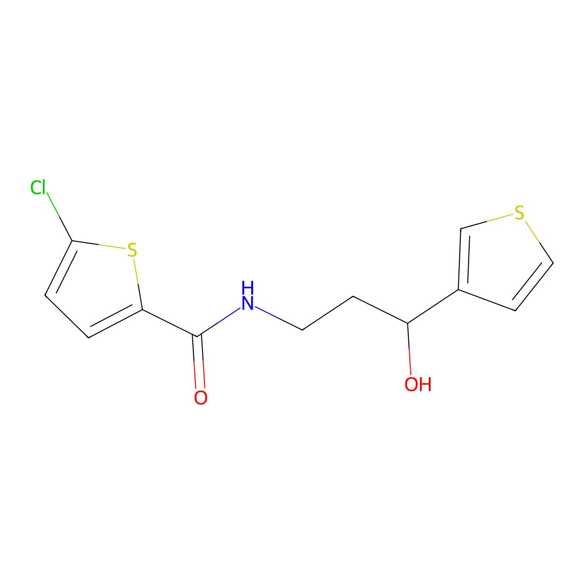 5-chloro-N-[3-hydroxy-3-(thiophen-3-yl)propyl]thiophene-2-carboxamide molecular structure, CAS 2034404-40-3