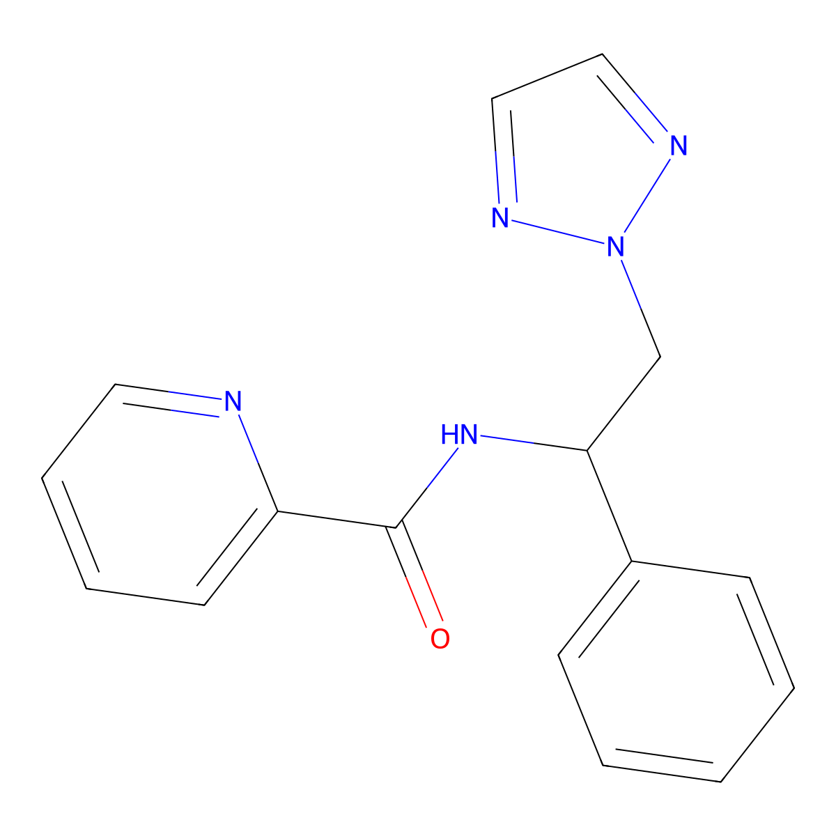 N-(1-phenyl-2-(2H-1,2,3-triazol-2-yl)ethyl)picolinamide molecular structure, CAS 2034404-41-4