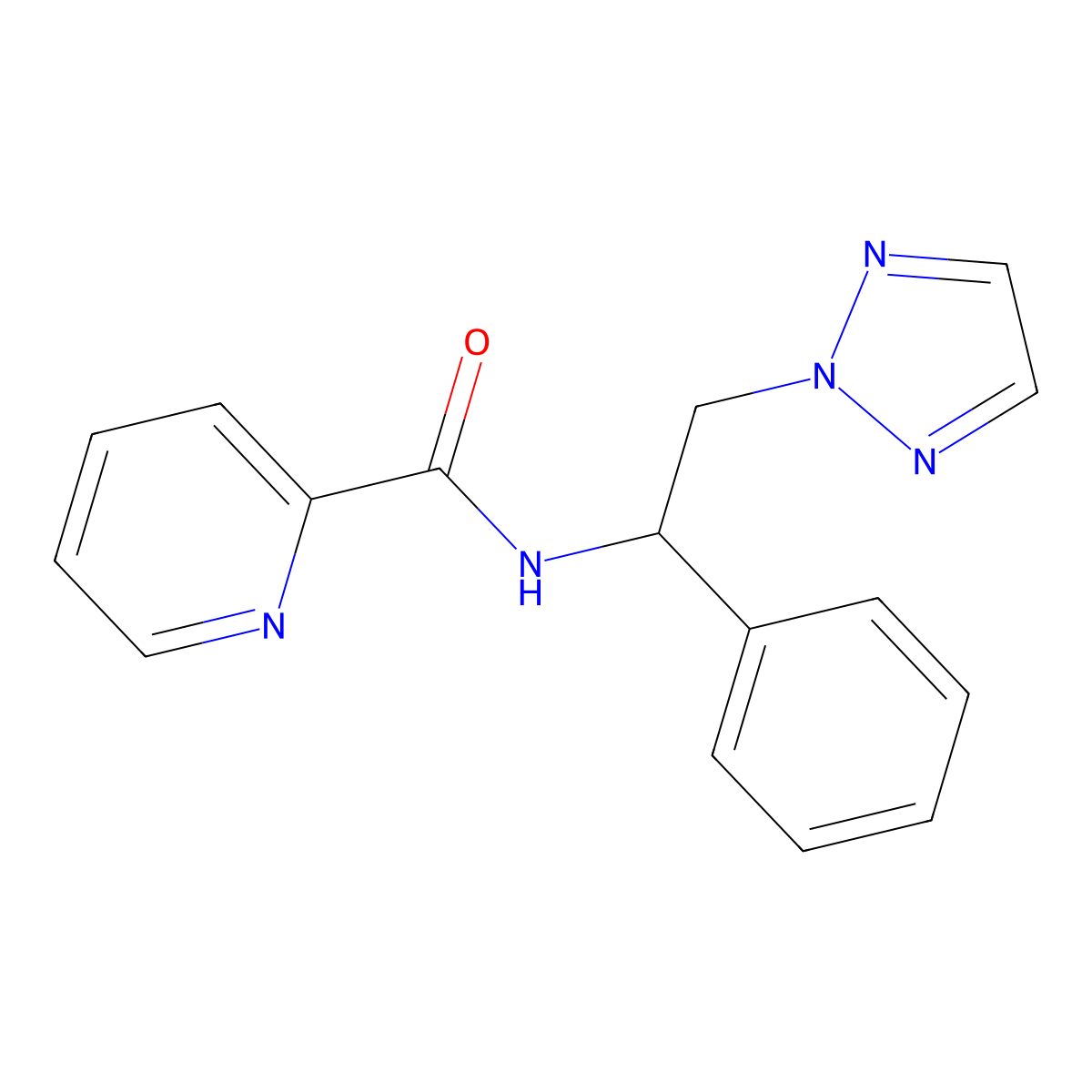 N-(1-phenyl-2-(2H-1,2,3-triazol-2-yl)ethyl)picolinamide molecular structure, CAS 2034404-41-4