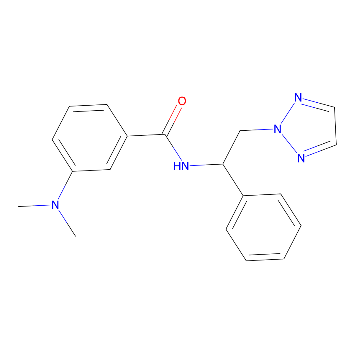 3-(dimethylamino)-N-[1-phenyl-2-(2H-1,2,3-triazol-2-yl)ethyl]benzamide molecular structure, CAS 2034404-62-9