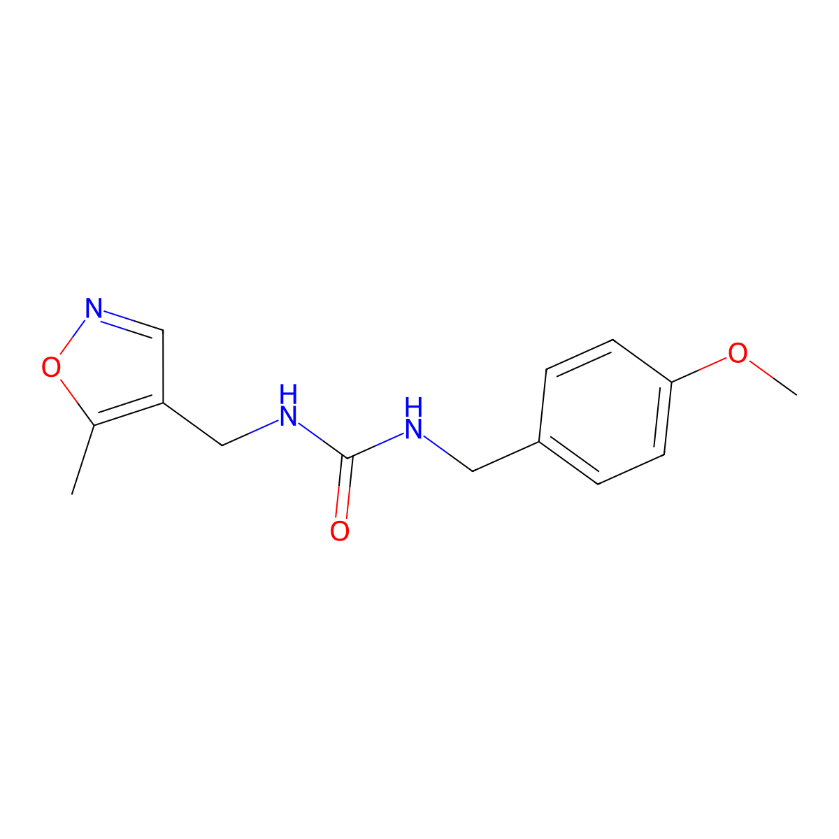 1-(4-Methoxybenzyl)-3-((5-methylisoxazol-4-yl)methyl)urea molecular structure, CAS 2034404-64-1