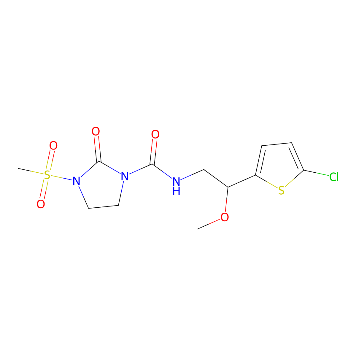 N-(2-(5-chlorothiophen-2-yl)-2-methoxyethyl)-3-(methylsulfonyl)-2-oxoimidazolidine-1-carboxamide molecular structure, CAS 2034404-67-4