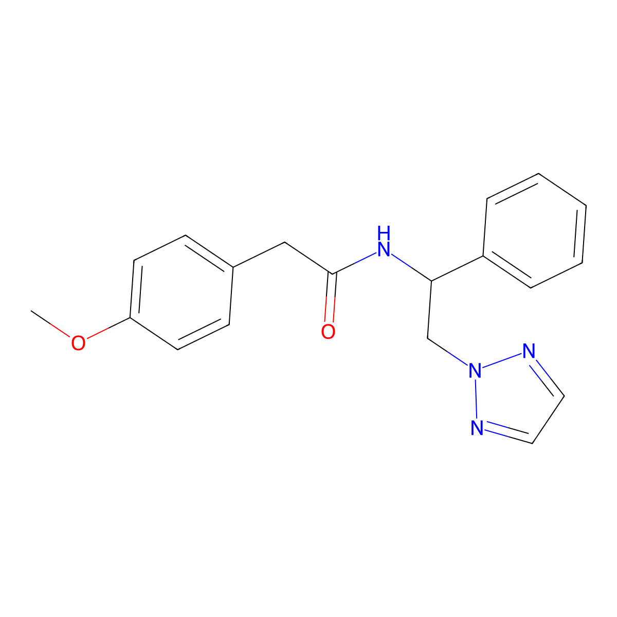 2-(4-methoxyphenyl)-N-(1-phenyl-2-(2H-1,2,3-triazol-2-yl)ethyl)acetamide molecular structure, CAS 2034404-73-2