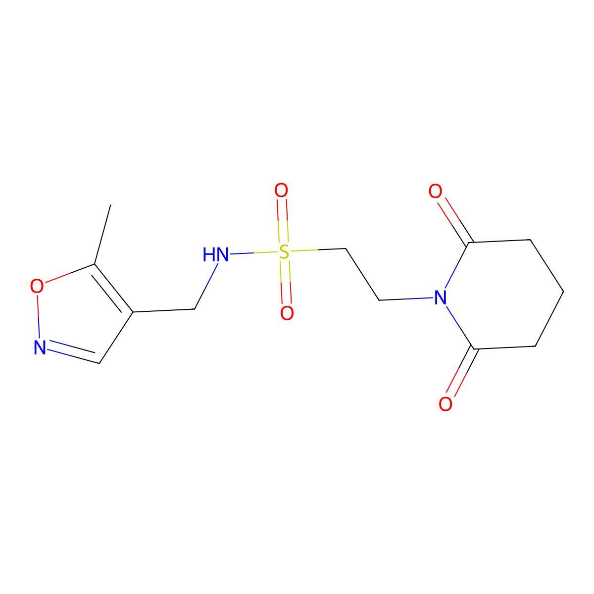 2-(2,6-dioxopiperidin-1-yl)-N-((5-methylisoxazol-4-yl)methyl)ethanesulfonamide molecular structure, CAS 2034404-75-4