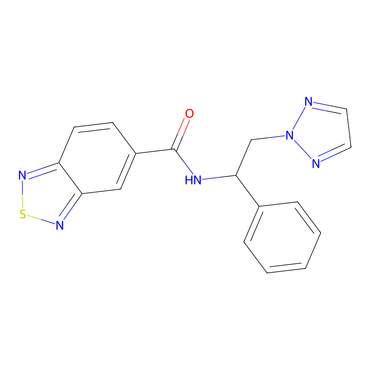 N-(1-phenyl-2-(2H-1,2,3-triazol-2-yl)ethyl)benzo[c][1,2,5]thiadiazole-5-carboxamide molecular structure, CAS 2034404-82-3