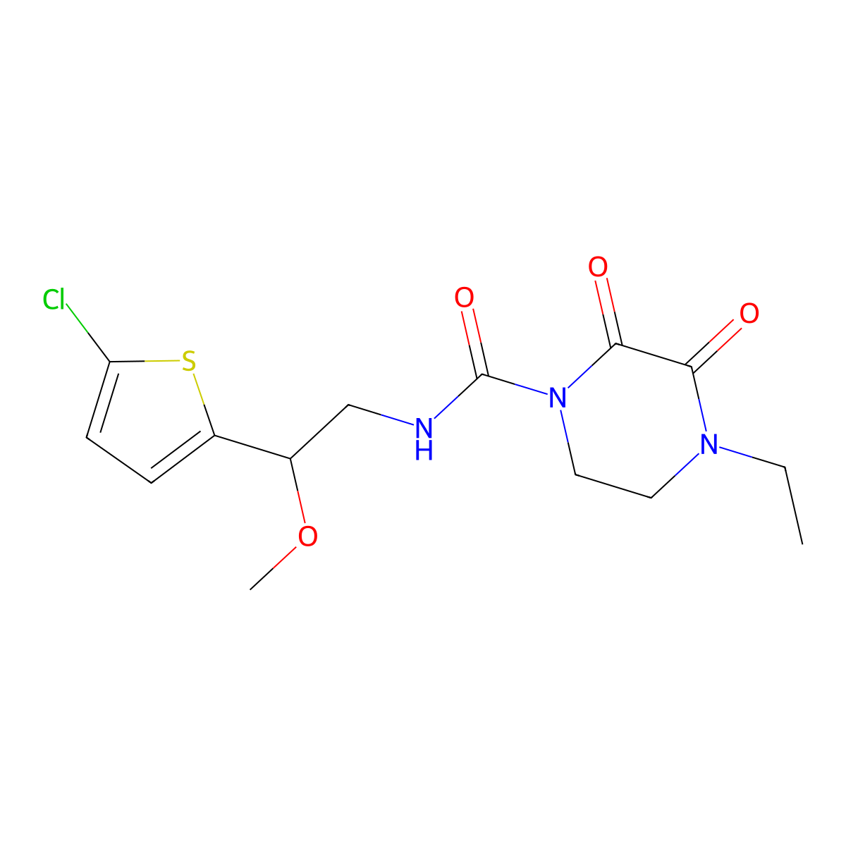 N-[2-(5-chlorothiophen-2-yl)-2-methoxyethyl]-4-ethyl-2,3-dioxopiperazine-1-carboxamide molecular structure, CAS 2034404-83-4