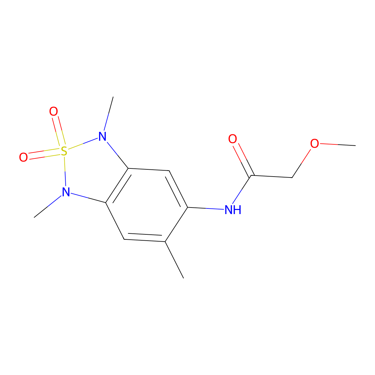 2-methoxy-N-(1,3,6-trimethyl-2,2-dioxido-1,3-dihydrobenzo[c][1,2,5]thiadiazol-5-yl)acetamide molecular structure, CAS 2034404-84-5