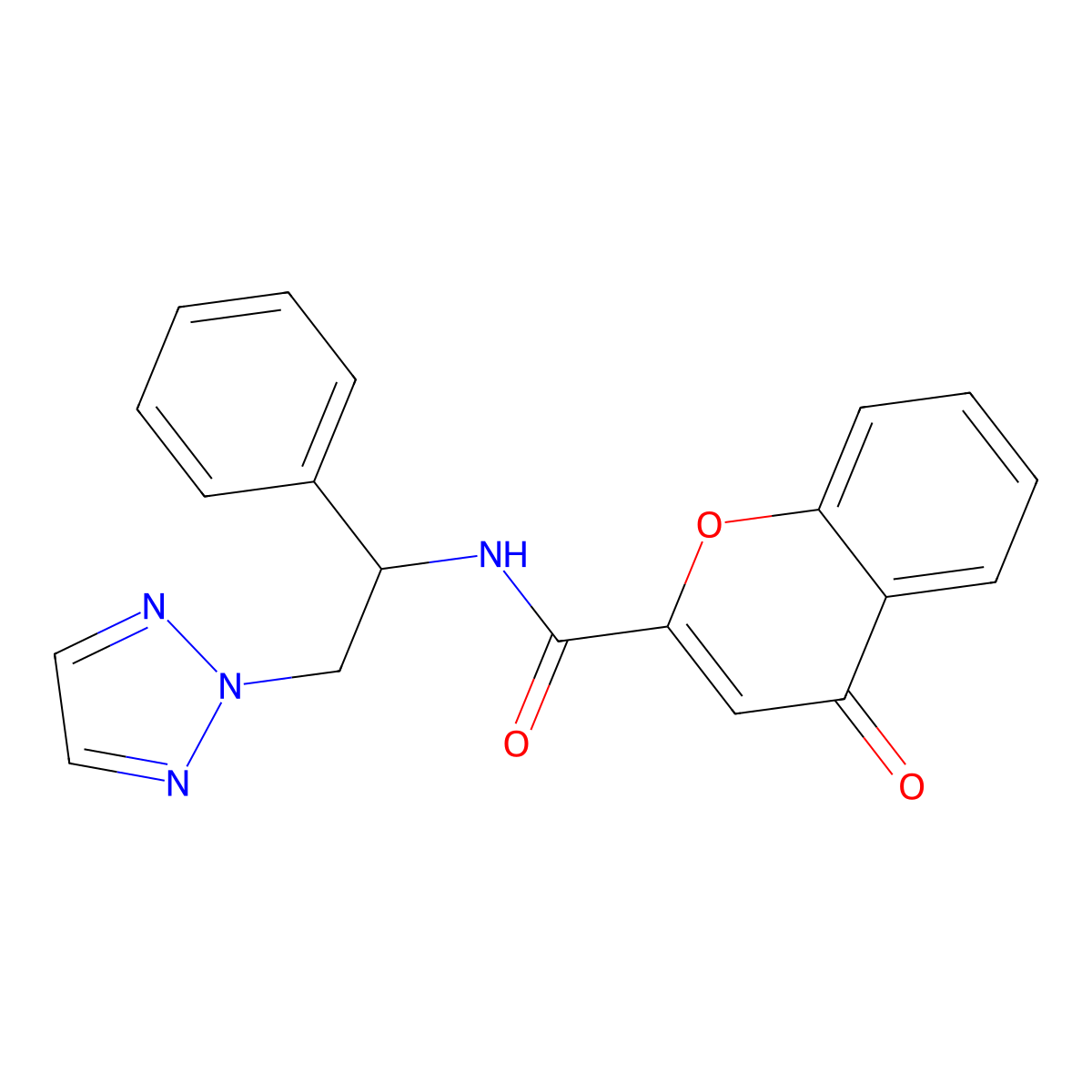4-oxo-N-[1-phenyl-2-(2H-1,2,3-triazol-2-yl)ethyl]-4H-chromene-2-carboxamide molecular structure, CAS 2034404-95-8