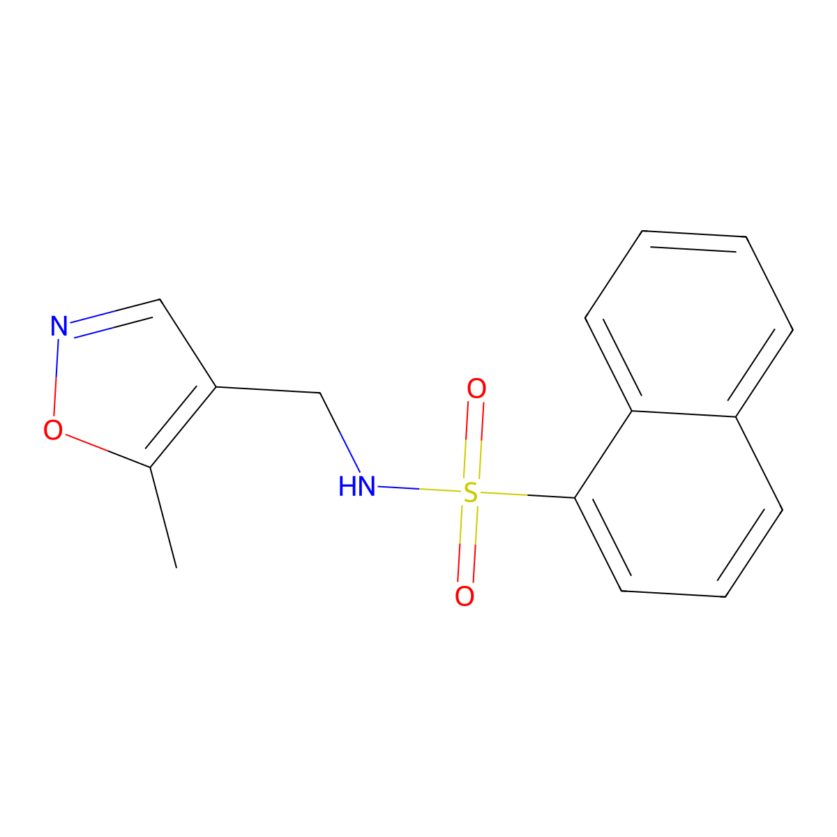 N-((5-methylisoxazol-4-yl)methyl)naphthalene-1-sulfonamide molecular structure, CAS 2034404-96-9