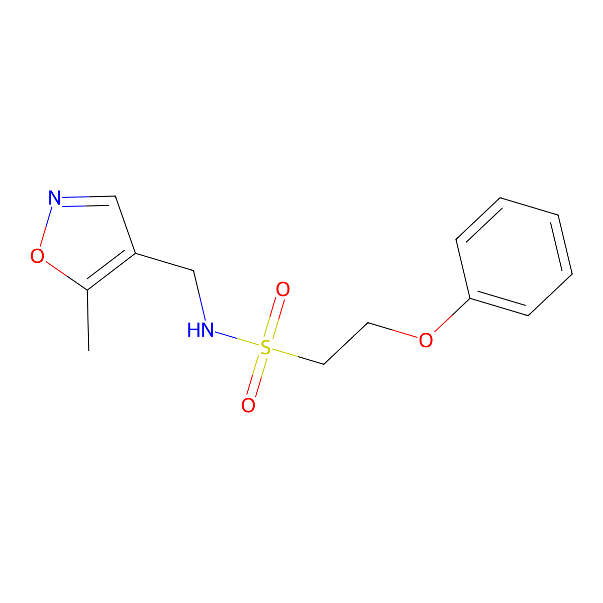 N-((5-methylisoxazol-4-yl)methyl)-2-phenoxyethanesulfonamide molecular structure, CAS 2034405-03-1