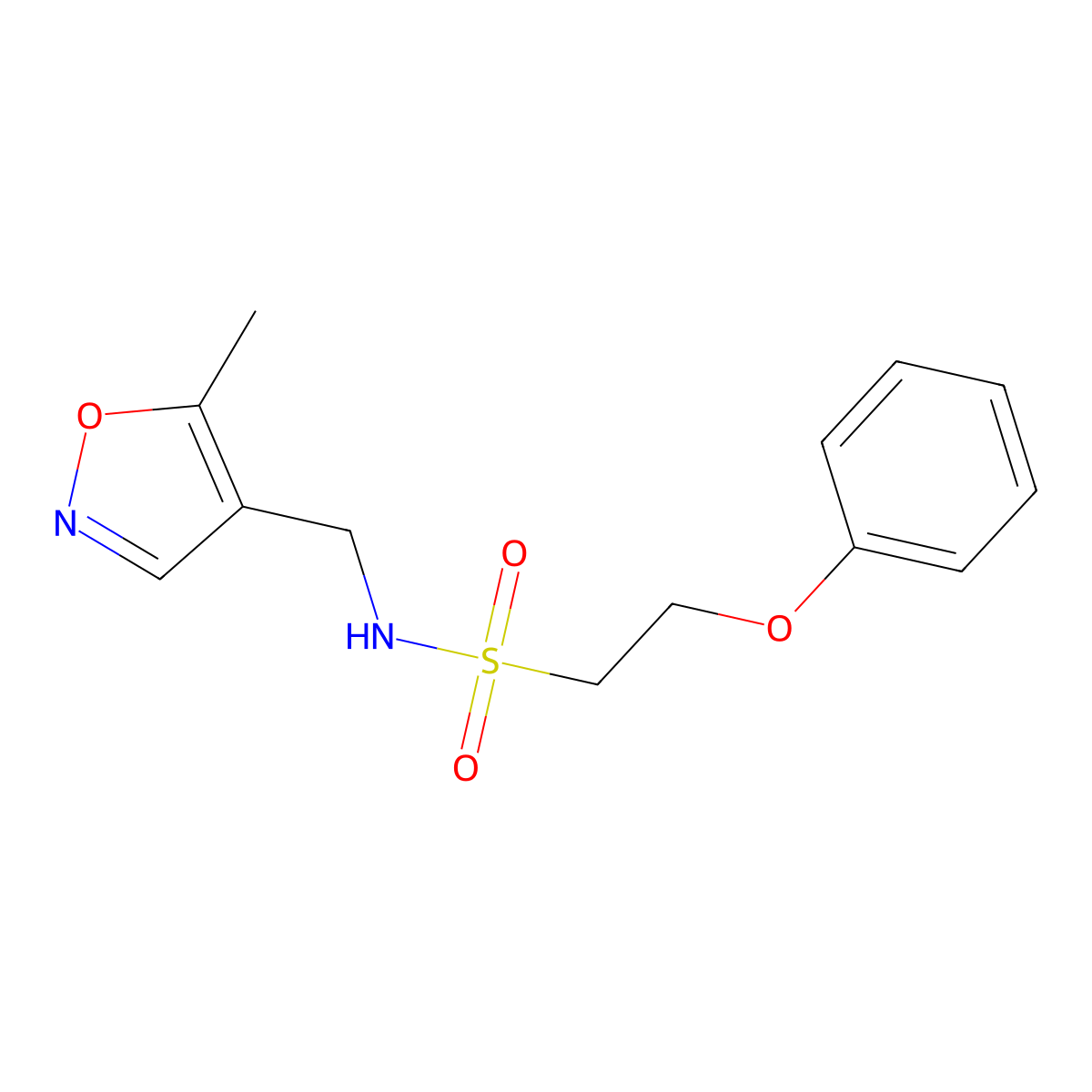N-((5-methylisoxazol-4-yl)methyl)-2-phenoxyethanesulfonamide molecular structure, CAS 2034405-03-1