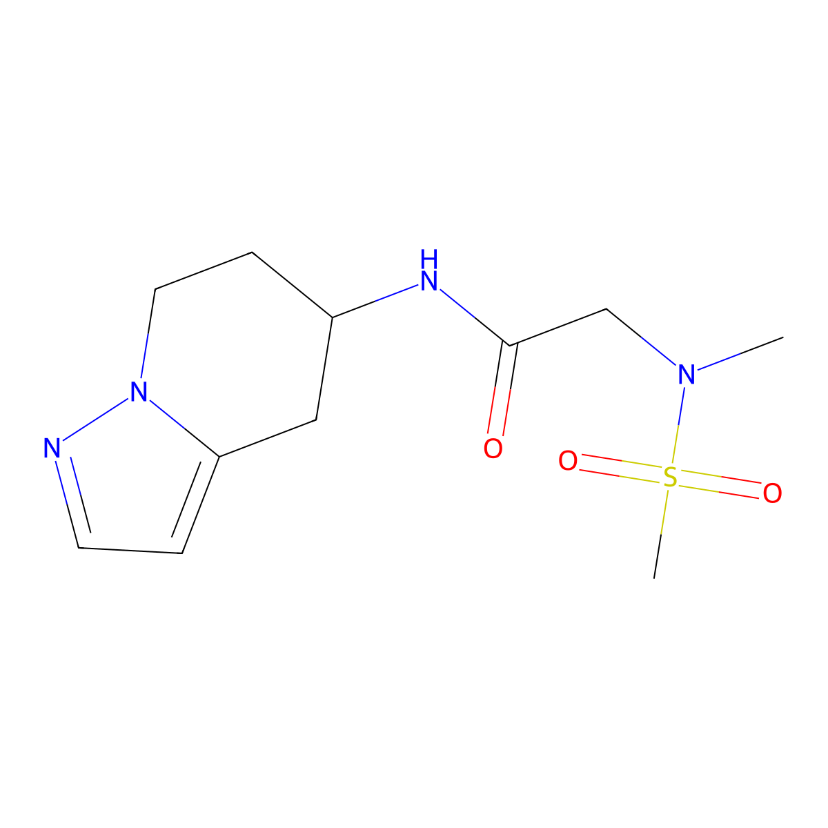 2-(N-methylmethanesulfonamido)-N-{4H,5H,6H,7H-pyrazolo[1,5-a]pyridin-5-yl}acetamide molecular structure, CAS 2034405-13-3
