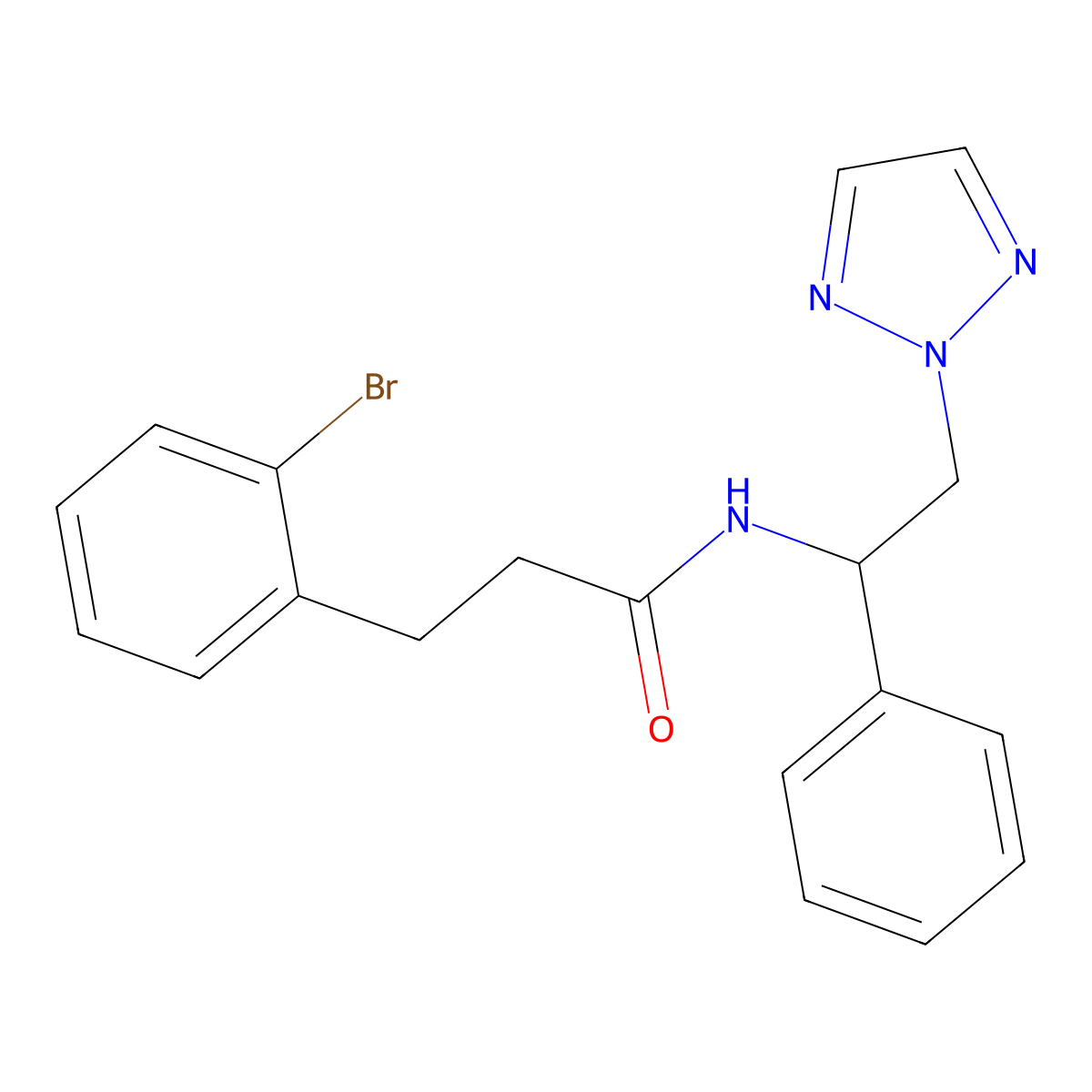 3-(2-bromophenyl)-N-(1-phenyl-2-(2H-1,2,3-triazol-2-yl)ethyl)propanamide molecular structure, CAS 2034405-24-6