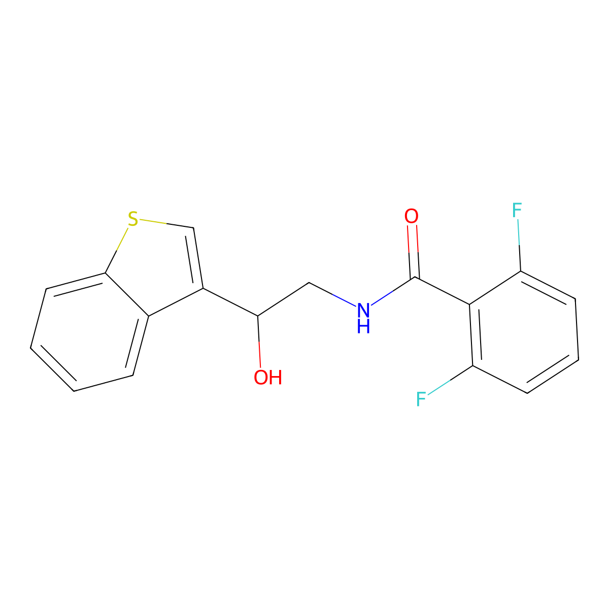 N-(2-(benzo[b]thiophen-3-yl)-2-hydroxyethyl)-2,6-difluorobenzamide molecular structure, CAS 2034405-28-0