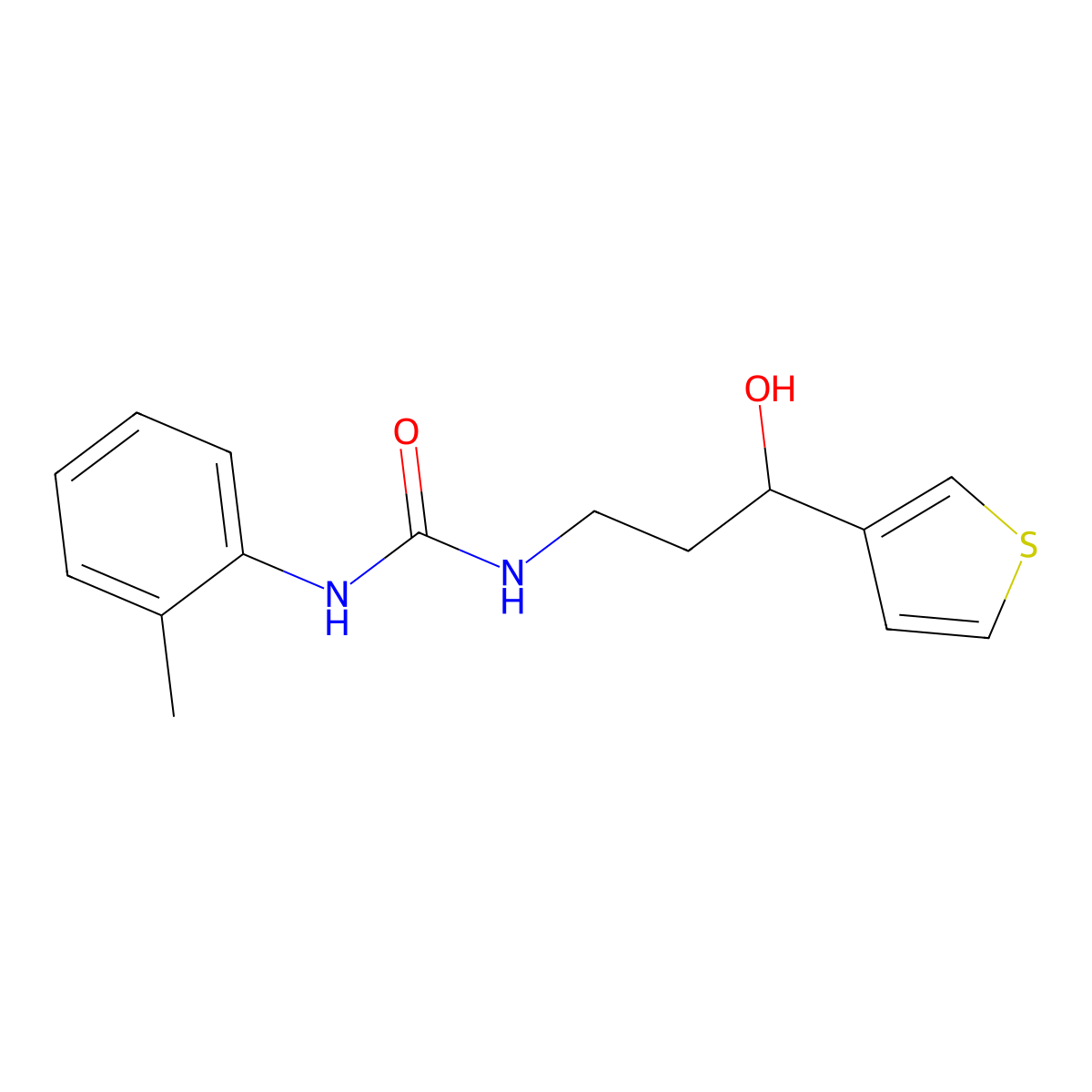 1-(3-Hydroxy-3-(thiophen-3-yl)propyl)-3-(o-tolyl)urea molecular structure, CAS 2034405-30-4