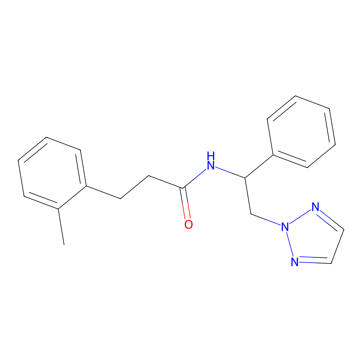 N-(1-phenyl-2-(2H-1,2,3-triazol-2-yl)ethyl)-3-(o-tolyl)propanamide molecular structure, CAS 2034405-31-5