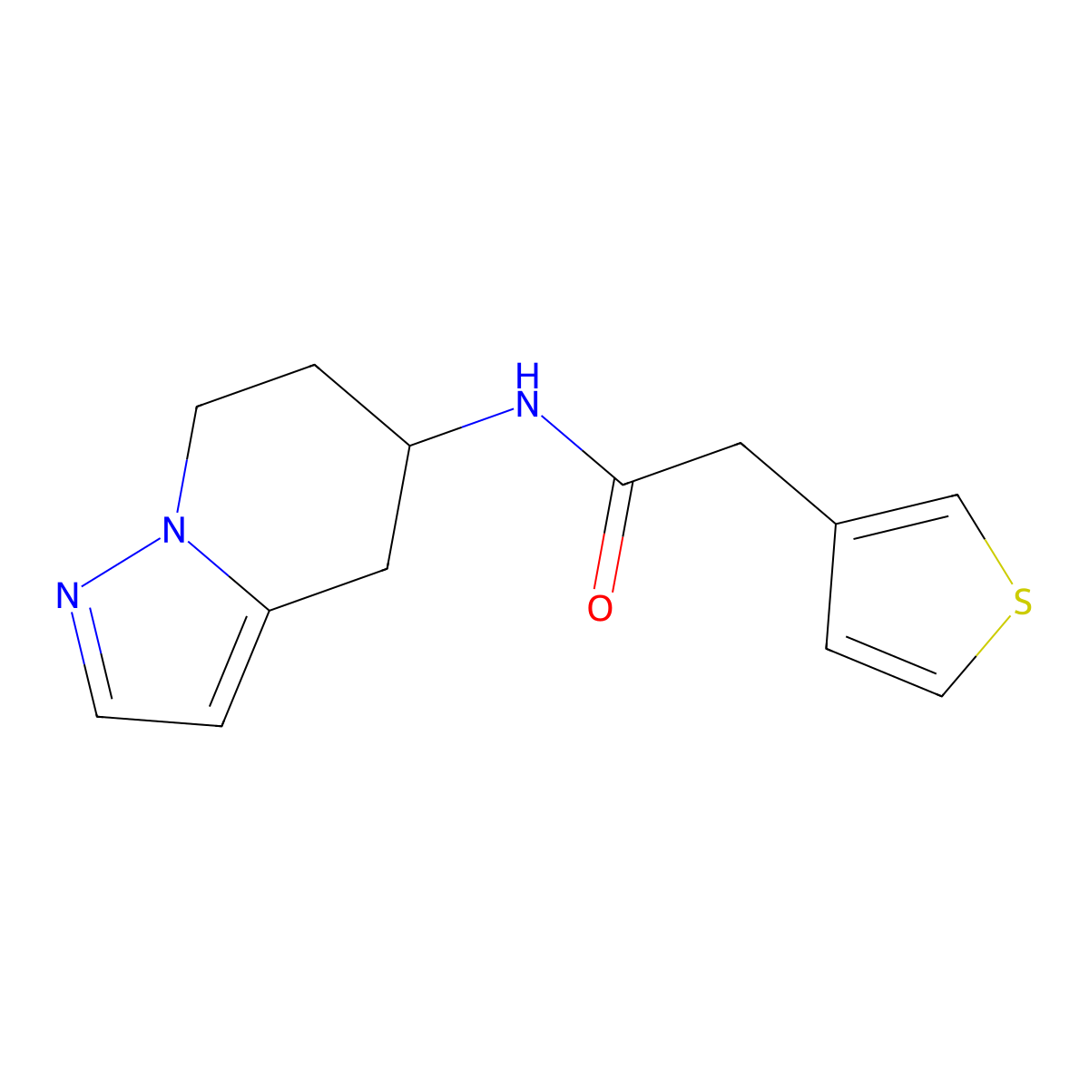 N-(4,5,6,7-tetrahydropyrazolo[1,5-a]pyridin-5-yl)-2-(thiophen-3-yl)acetamide molecular structure, CAS 2034405-33-7