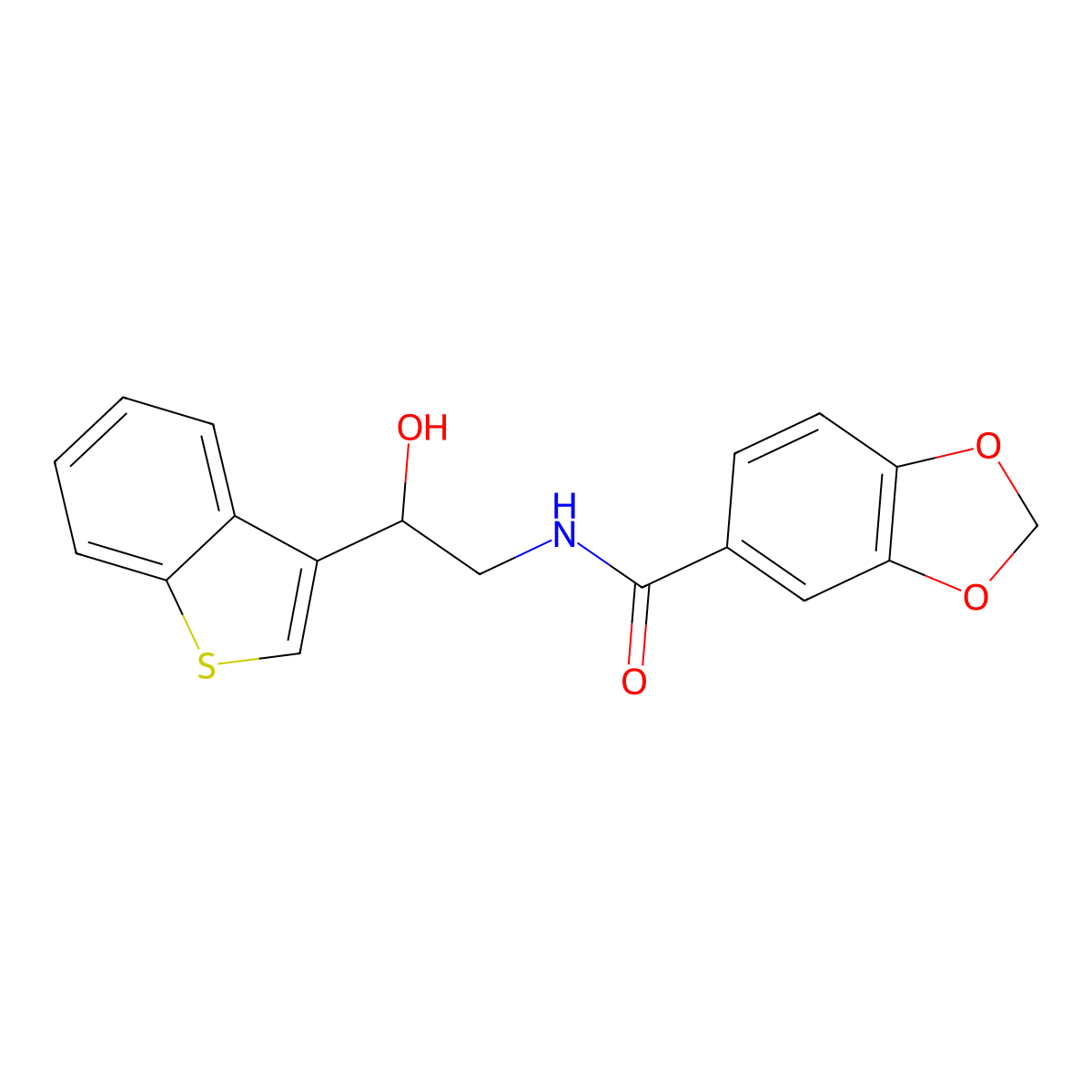 N-(2-(benzo[b]thiophen-3-yl)-2-hydroxyethyl)benzo[d][1,3]dioxole-5-carboxamide molecular structure, CAS 2034405-35-9