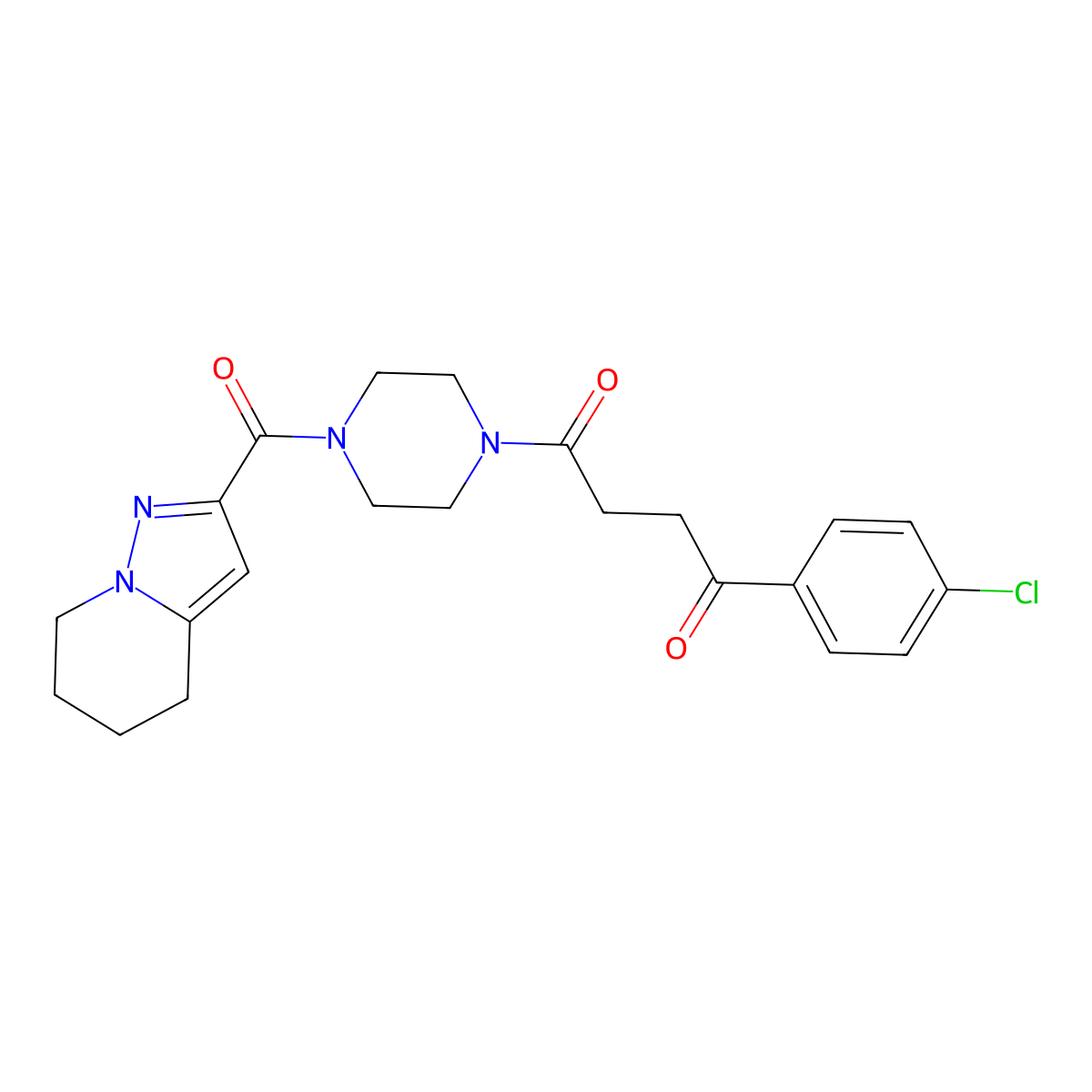 1-(4-Chlorophenyl)-4-(4-(4,5,6,7-tetrahydropyrazolo[1,5-a]pyridine-2-carbonyl)piperazin-1-yl)butane-1,4-dione molecular structure, CAS 2034405-37-1