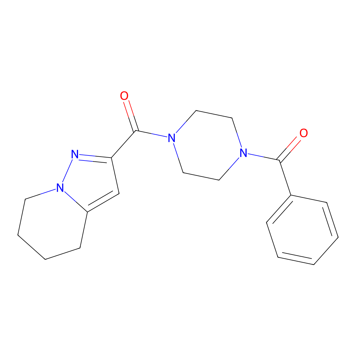 (4-Benzoylpiperazin-1-yl)(4,5,6,7-tetrahydropyrazolo[1,5-a]pyridin-2-yl)methanone molecular structure, CAS 2034405-42-8