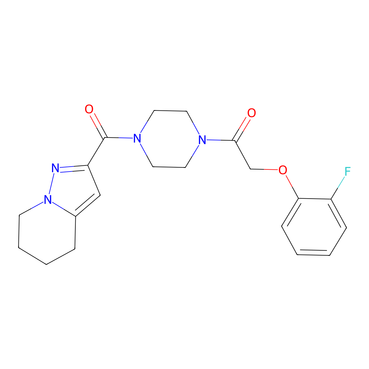 2-(2-Fluorophenoxy)-1-(4-(4,5,6,7-tetrahydropyrazolo[1,5-a]pyridine-2-carbonyl)piperazin-1-yl)ethanone molecular structure, CAS 2034405-56-4