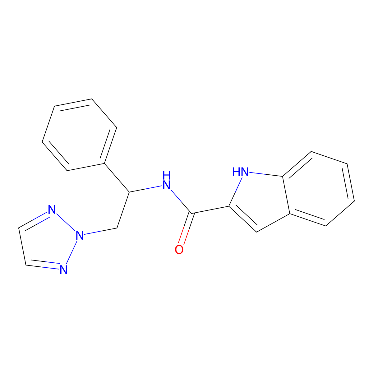 N-(1-phenyl-2-(2H-1,2,3-triazol-2-yl)ethyl)-1H-indole-2-carboxamide molecular structure, CAS 2034405-58-6