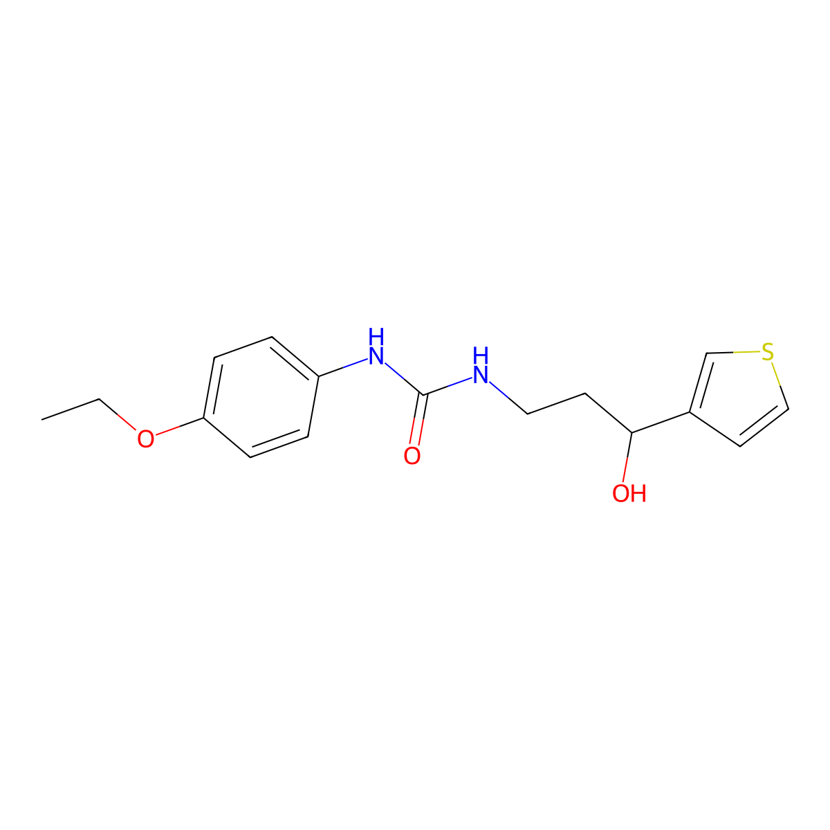 1-(4-Ethoxyphenyl)-3-[3-hydroxy-3-(thiophen-3-yl)propyl]urea molecular structure, CAS 2034405-65-5