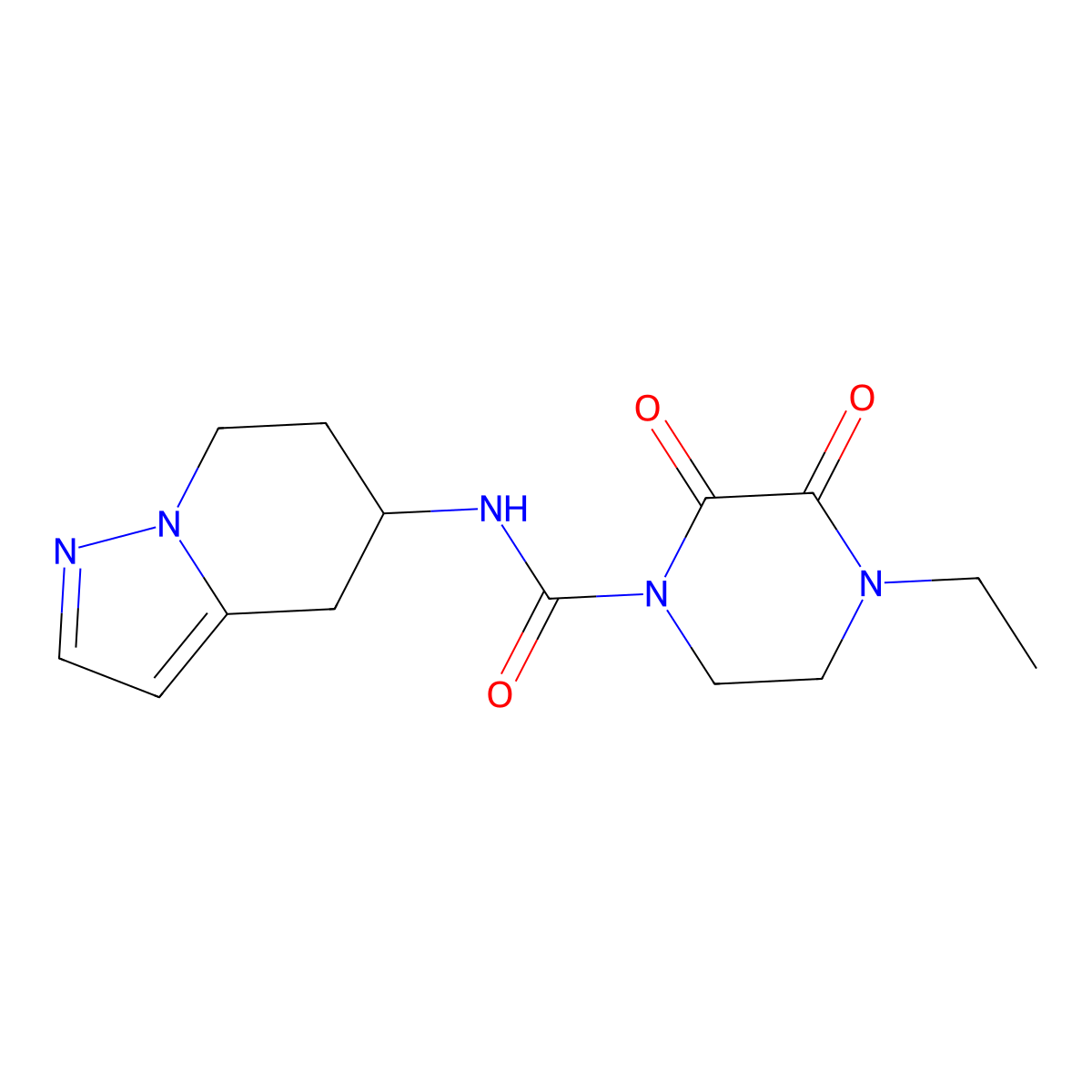 4-ethyl-2,3-dioxo-N-(4,5,6,7-tetrahydropyrazolo[1,5-a]pyridin-5-yl)piperazine-1-carboxamide molecular structure, CAS 2034405-66-6