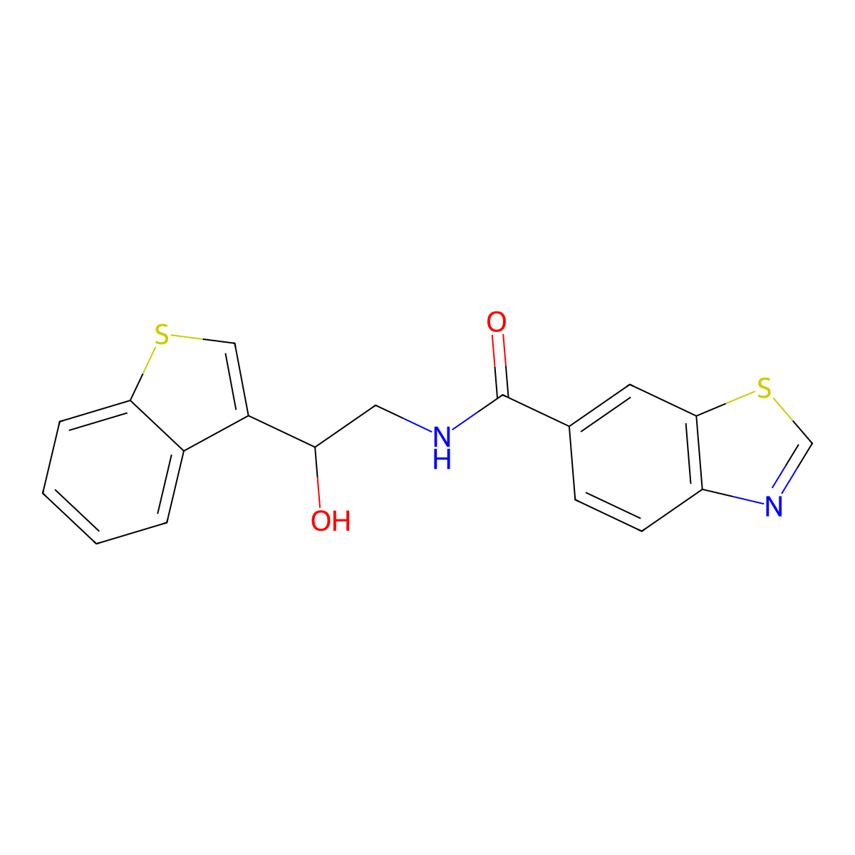 N-(2-(benzo[b]thiophen-3-yl)-2-hydroxyethyl)benzo[d]thiazole-6-carboxamide molecular structure, CAS 2034405-69-9