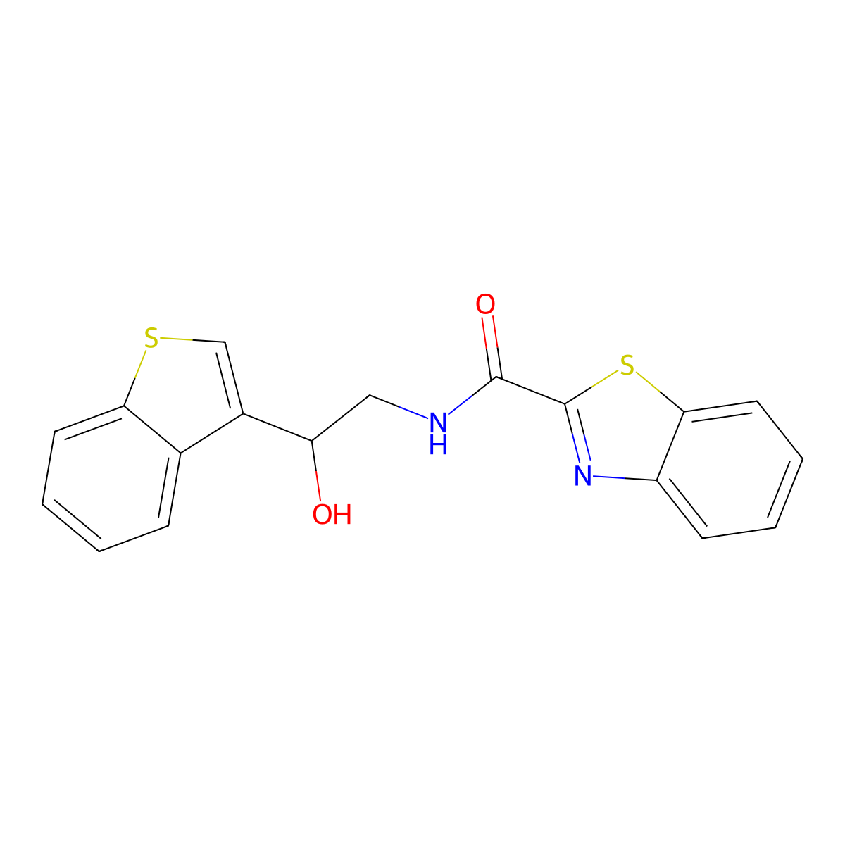 N-(2-(benzo[b]thiophen-3-yl)-2-hydroxyethyl)benzo[d]thiazole-2-carboxamide molecular structure, CAS 2034405-76-8