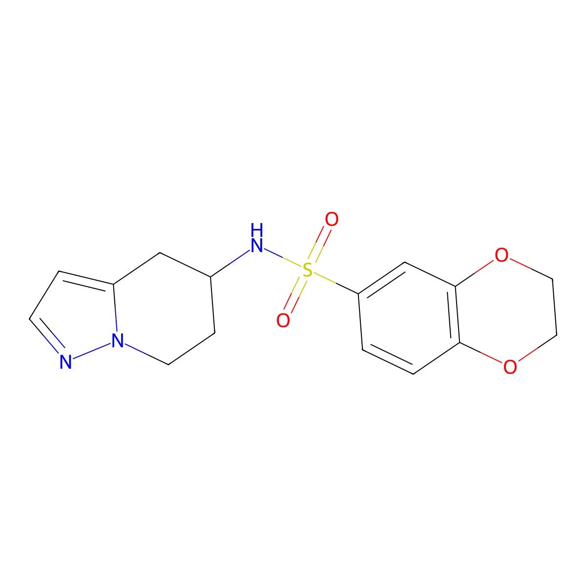 N-(4,5,6,7-tetrahydropyrazolo[1,5-a]pyridin-5-yl)-2,3-dihydrobenzo[b][1,4]dioxine-6-sulfonamide molecular structure, CAS 2034405-77-9