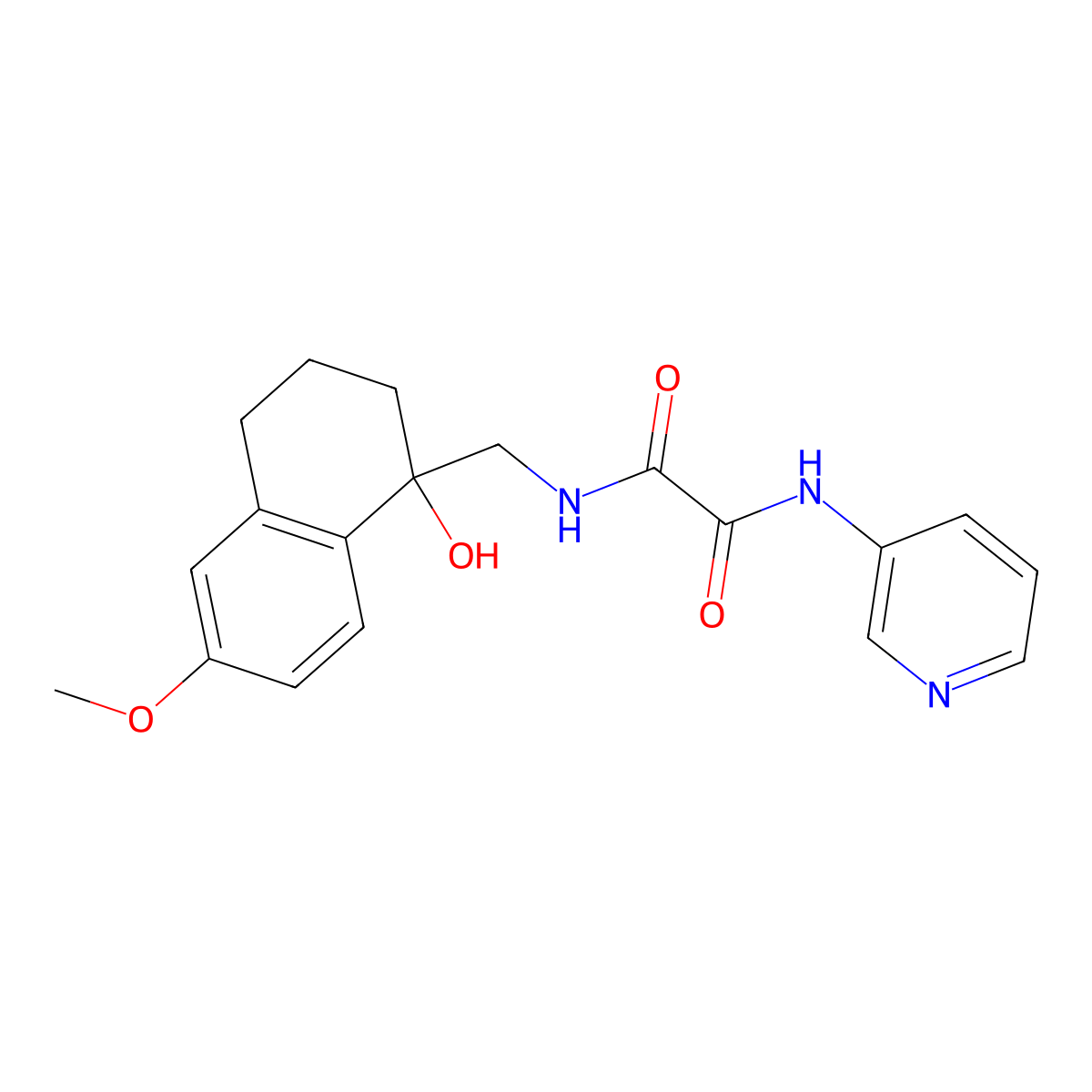 N1-((1-hydroxy-6-methoxy-1,2,3,4-tetrahydronaphthalen-1-yl)methyl)-N2-(pyridin-3-yl)oxalamide molecular structure, CAS 2034405-81-5