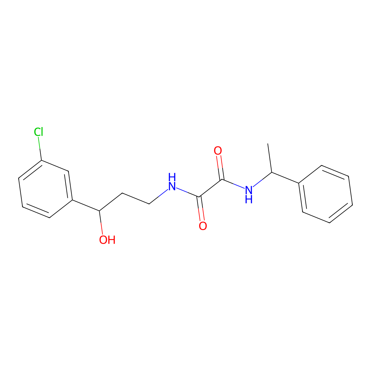 N1-(3-(3-chlorophenyl)-3-hydroxypropyl)-N2-(1-phenylethyl)oxalamide molecular structure, CAS 2034405-82-6