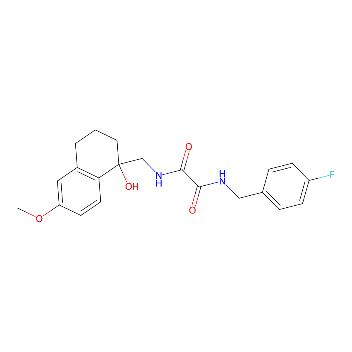 N1-(4-fluorobenzyl)-N2-((1-hydroxy-6-methoxy-1,2,3,4-tetrahydronaphthalen-1-yl)methyl)oxalamide molecular structure, CAS 2034405-88-2