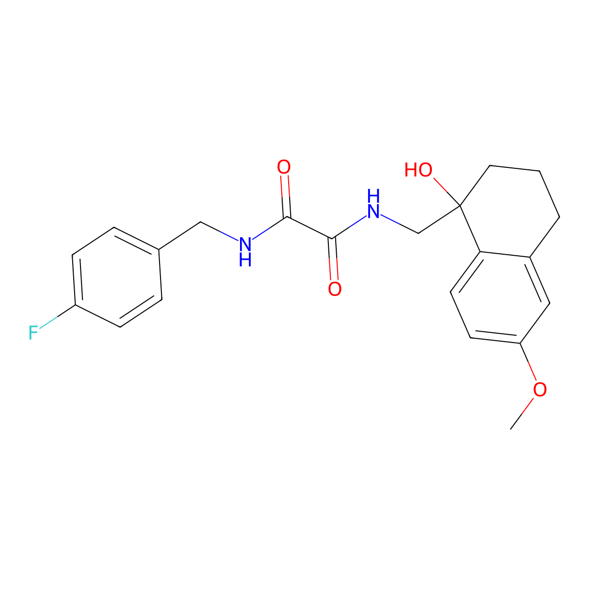 N1-(4-fluorobenzyl)-N2-((1-hydroxy-6-methoxy-1,2,3,4-tetrahydronaphthalen-1-yl)methyl)oxalamide molecular structure, CAS 2034405-88-2