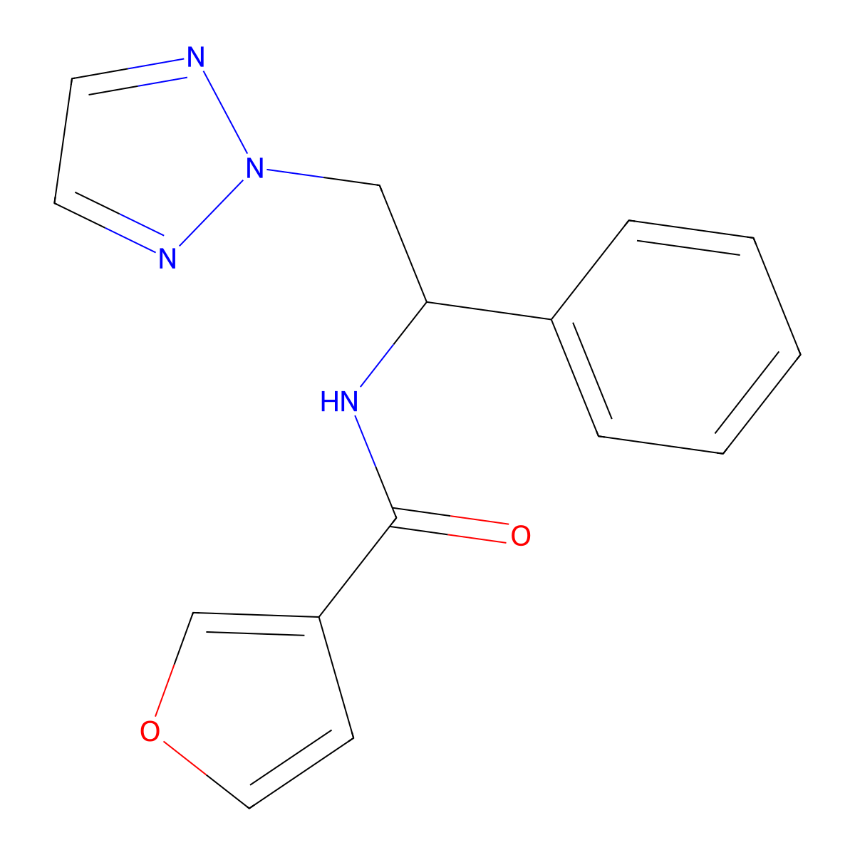 N-(1-phenyl-2-(2H-1,2,3-triazol-2-yl)ethyl)furan-3-carboxamide molecular structure, CAS 2034405-89-3