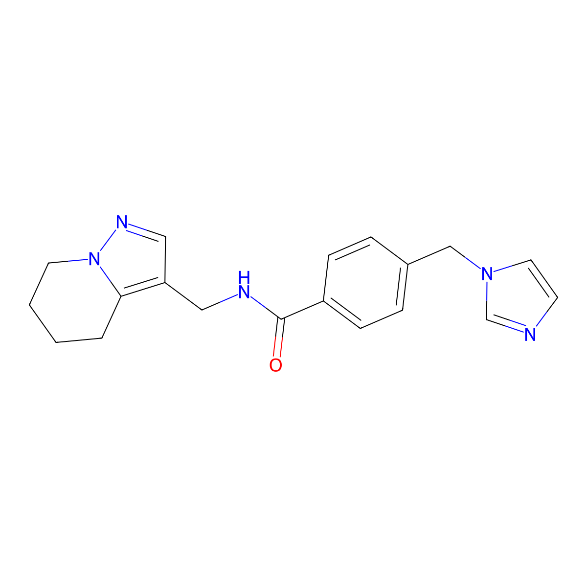 4-((1H-imidazol-1-yl)methyl)-N-((4,5,6,7-tetrahydropyrazolo[1,5-a]pyridin-3-yl)methyl)benzamide molecular structure, CAS 2034405-90-6