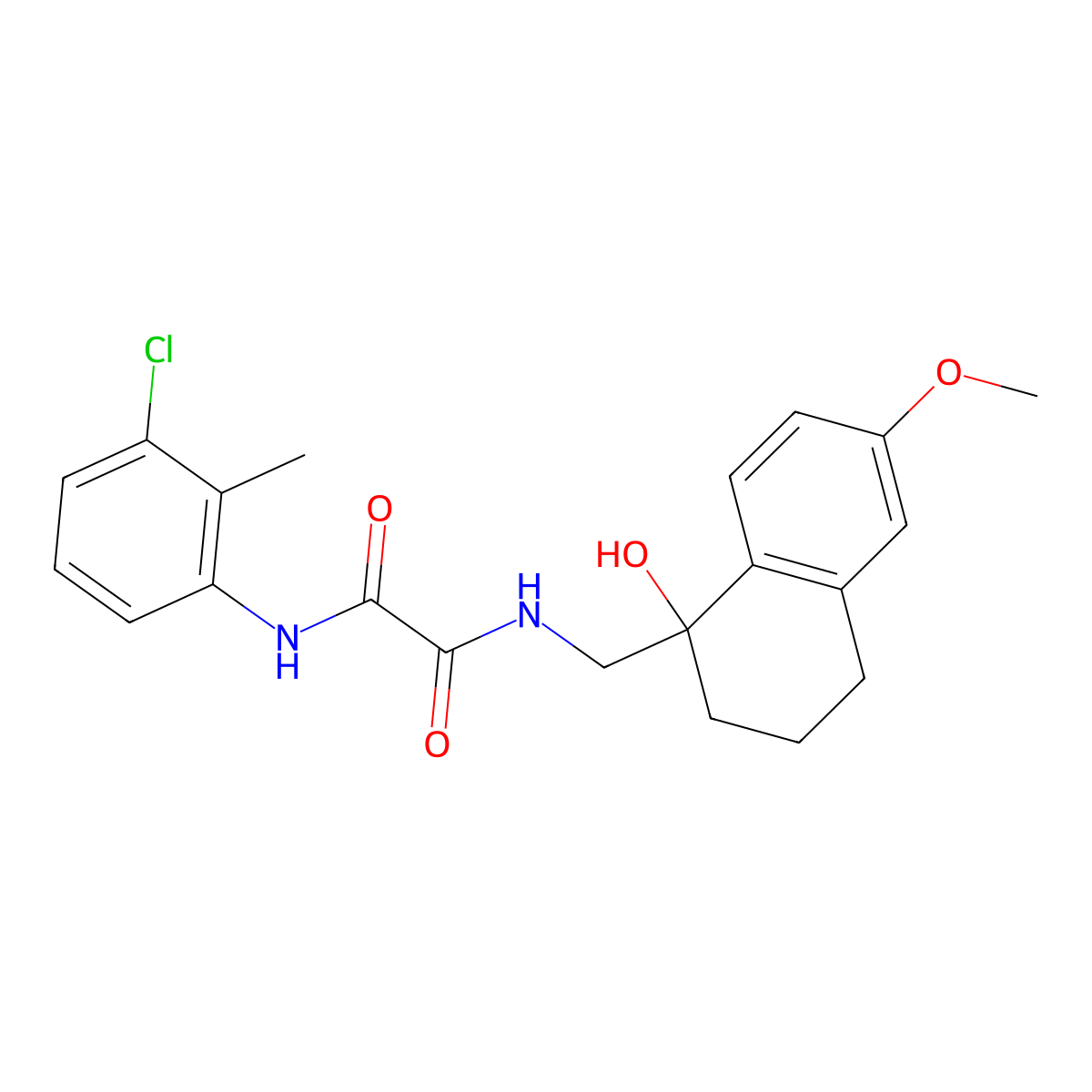 N1-(3-chloro-2-methylphenyl)-N2-((1-hydroxy-6-methoxy-1,2,3,4-tetrahydronaphthalen-1-yl)methyl)oxalamide molecular structure, CAS 2034405-97-3