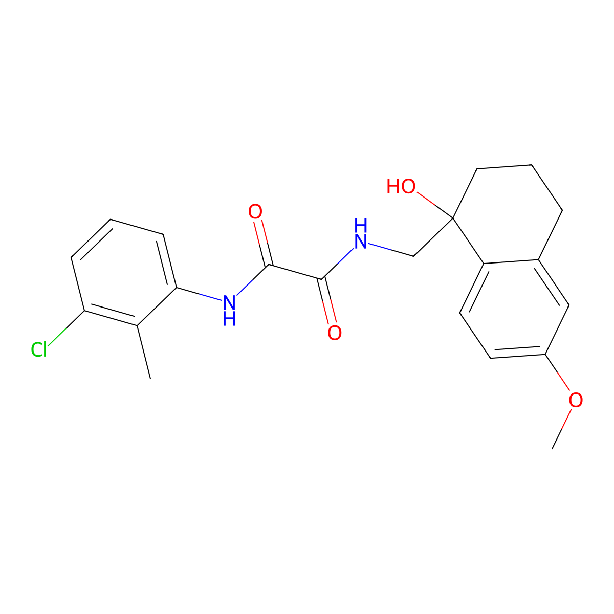 N1-(3-chloro-2-methylphenyl)-N2-((1-hydroxy-6-methoxy-1,2,3,4-tetrahydronaphthalen-1-yl)methyl)oxalamide molecular structure, CAS 2034405-97-3