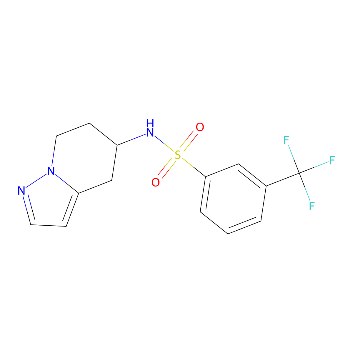 N-(4,5,6,7-tetrahydropyrazolo[1,5-a]pyridin-5-yl)-3-(trifluoromethyl)benzenesulfonamide molecular structure, CAS 2034406-01-2