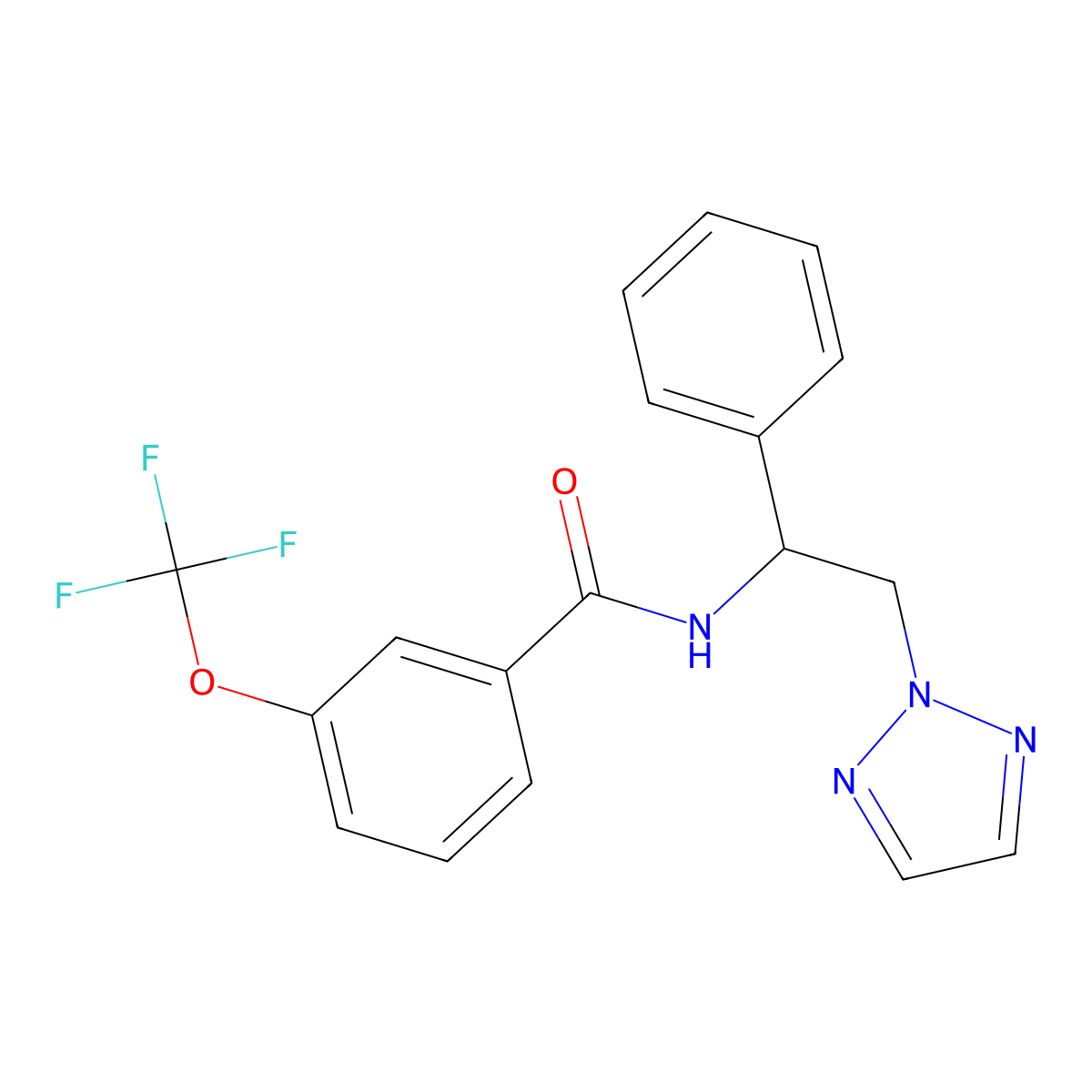 N-[1-phenyl-2-(2H-1,2,3-triazol-2-yl)ethyl]-3-(trifluoromethoxy)benzamide molecular structure, CAS 2034406-03-4
