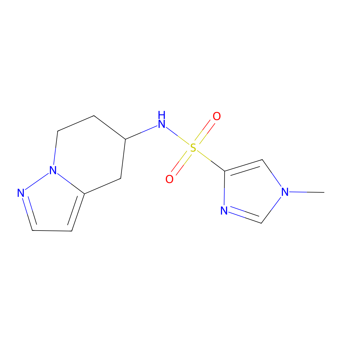 1-methyl-N-(4,5,6,7-tetrahydropyrazolo[1,5-a]pyridin-5-yl)-1H-imidazole-4-sulfonamide molecular structure, CAS 2034406-13-6