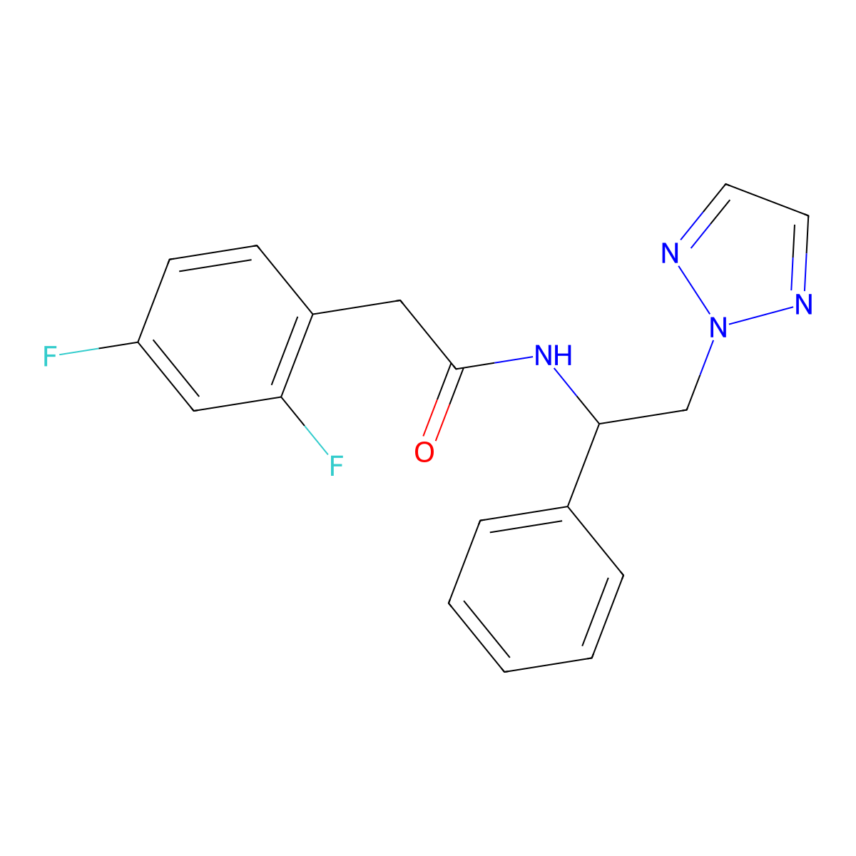 2-(2,4-difluorophenyl)-N-[1-phenyl-2-(2H-1,2,3-triazol-2-yl)ethyl]acetamide molecular structure, CAS 2034406-17-0