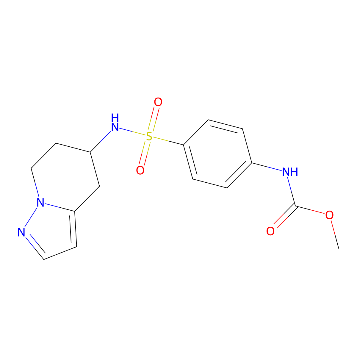 methyl (4-(N-(4,5,6,7-tetrahydropyrazolo[1,5-a]pyridin-5-yl)sulfamoyl)phenyl)carbamate molecular structure, CAS 2034406-20-5