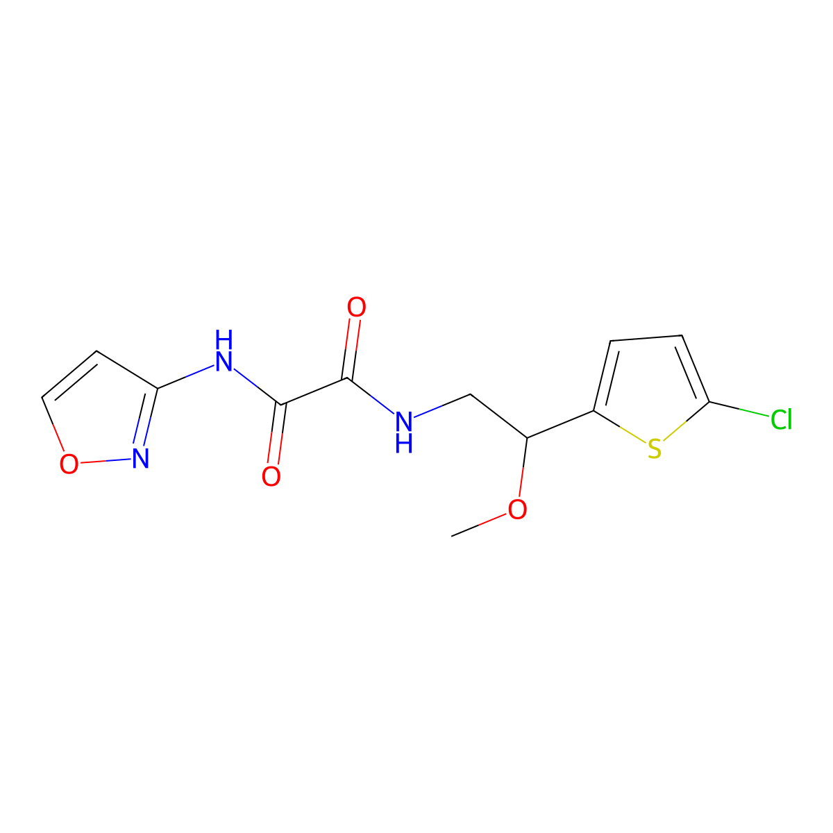 N1-(2-(5-chlorothiophen-2-yl)-2-methoxyethyl)-N2-(isoxazol-3-yl)oxalamide molecular structure, CAS 2034406-24-9
